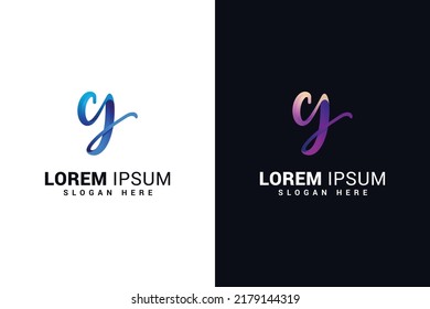 Letra y logo moderno de espiral tecnológica creativa