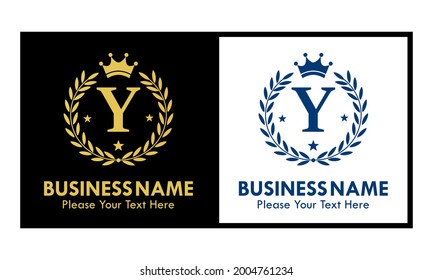 Letter y crown logo design template illustration. suitable for fashion, brand, kingdom, crown, identity