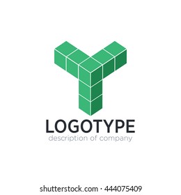 Letter Y cube figure logo icon design template elements