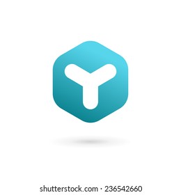 Letter Y cube logo icon design template elements 