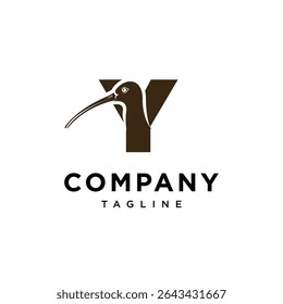 Letter Y Curlew bird Logo Icon Vector