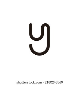 Letter y curve, outline geometric symbol simple logo vector