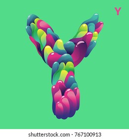 Letter Y with Curvy Style. Colourful Logo. Symbol Y. Letter icon Y.
