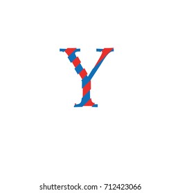 letter Y with cuts and lag