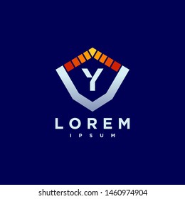 Letter Y Cyber, Security and power technology Logo Design Vector Template