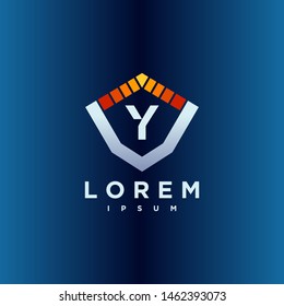 Letter Y Cyber, Security and power technology Logo Design Vector Template