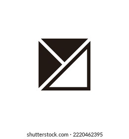 Letter y and D triangles geometric symbol simple logo vector