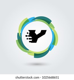 Letter Y Design element. Vector circle illustration. Business logo.