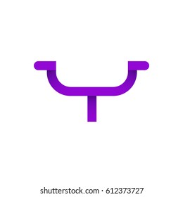 Letter Y design typographic. unique and simple design with purple