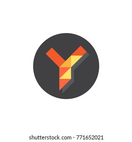 Letter Y design. Vector concept flat illustration