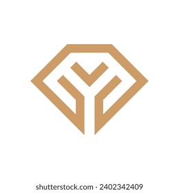 Letter Y diamond creative minimalist logo design