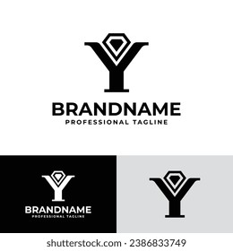 Logotipo de letra Y Diamond, adecuado para cualquier negocio con Y inicial relacionado con el diamante.