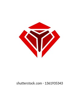 letter y with diamond shape logo design vector illustration