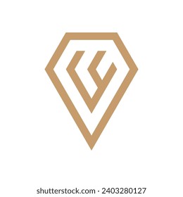 Letter Y diamond simple minimal logo design