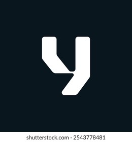 Letter Y Digital Style Minimal Business Logo | Y Letter Typography Symbol Monogram