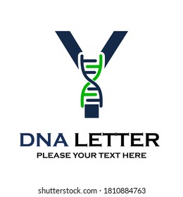 Letter Y DNA Logo Template. Design With Chromosome Symbol. Suitable For Research, Science, Medical, Logotype, Technology, Lab, Molecule, Protein, Nucleus Etc