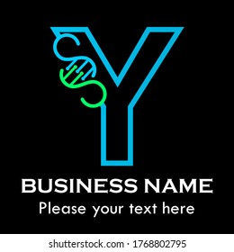 Letter Y with DNA vectore. suitable for medical, technology, biology, science, logotype, company etc