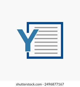 Letter Y Document logo design template