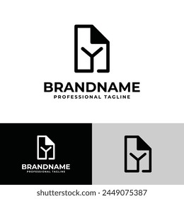 Letter Y Document Logo, suitable for business related to document or paper with Y initial