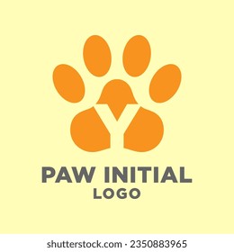 Buchstabe Y-Hunde-Pfoten-Logo-Design