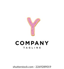 Letter Y Donut cake icon logo template
