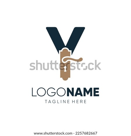 Letter Y Door Knop Handles Logo Design Vector Icon Graphic Emblem Illustration Zdjęcia stock © 