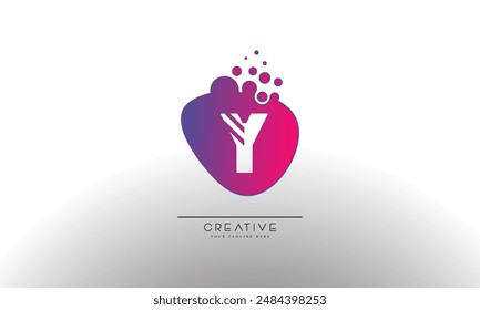 Letter Y with Dots and Bubbles. Cleaning Logo Design Template