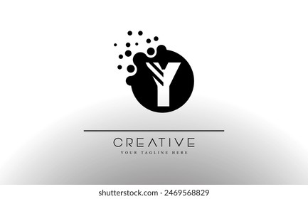 Letter Y Dots Logo. Y Letter Design Vector with Dots.