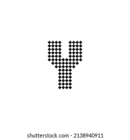 Letter Y dots or squares simple symbol logo vector