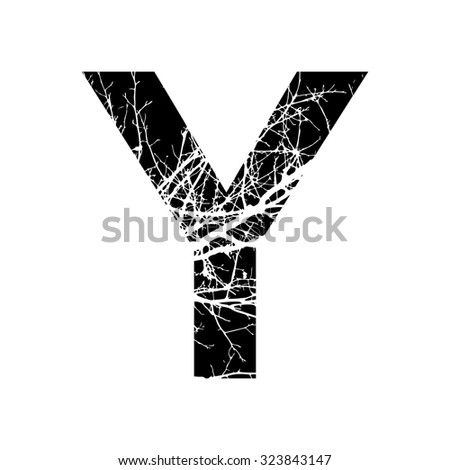 Letter Y Double Exposure White Tree Stock Vector Royalty Free