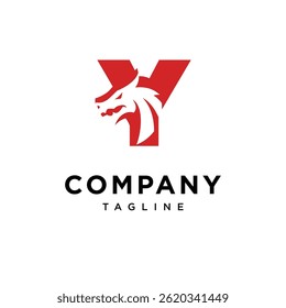 Letter Y Dragon Logo Icon Vector