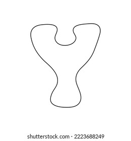 letter Y, drawing on a white background, vector illustration