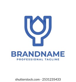 Logotipo de la letra Y Drop, que simboliza la pureza, la frescura y la fluidez
