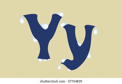 Letter Y in drops
