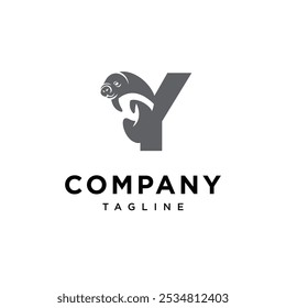 Letter Y Dugong Logo Icon Vector