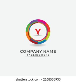 letter Y Dynamic Segments Of Colored Circle logo
