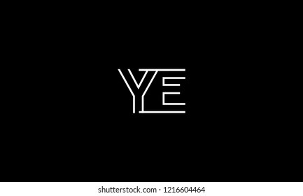 LETTER Y AND E LOGO WITH NEGATIVE SPACE EFFECT FOR LOGO DESIGN OR ILLUSTRATION USE