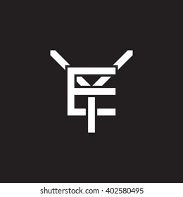 letter Y and E monogram logo white black background