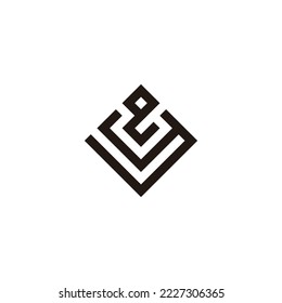 Letter y and e rectangle geometric symbol simple logo vector