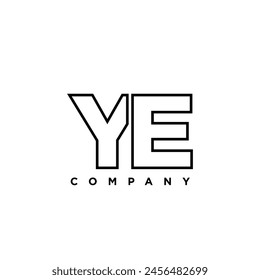 Letter Y and E, YE logo design template. Minimal monogram initial based logotype.