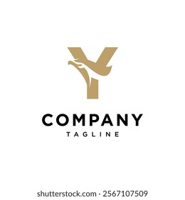 Letter Y Eagle Elegant Logo Icon Vector