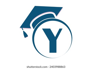 Letter Y Education and graduation Logo Design Vector Template. 