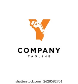 Letter Y Electric Vehicle Charging Plug Logo Icon Vector
