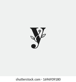 Letter Y elegant floral logo design templateletter Y floral logo
