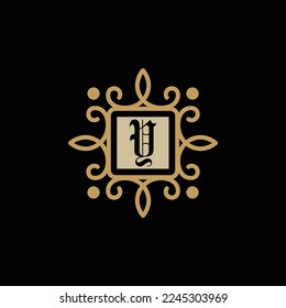 Logo del vector de diseño de diseño de monograma de lujo de la letra Y