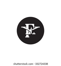 letter Y and F monogram circle logo