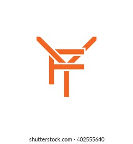 letter Y and F monogram logo orange