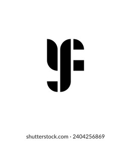 Letter y f piece geometric symbol simple logo vector