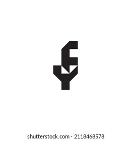 
letter Y and F stacked simple symbol logo vector