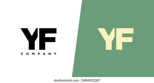 Letter Y and F, YF logo design template. Minimal monogram initial based logotype.